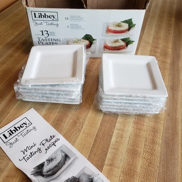 Libbey Mini Ceramic Tasting Plates NWT - Picture 1 of 8
